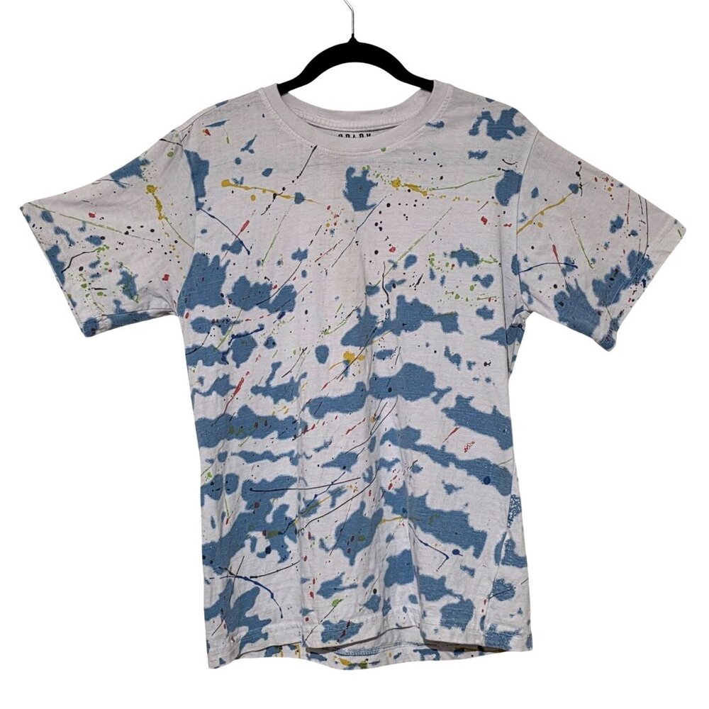 Spark Studio Mens Paint Splatter Shirt Small Streetwear Casual Graphic Tee 90s